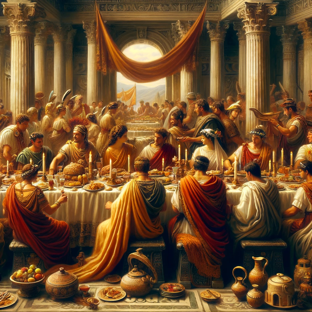 Roman "diaperia" to celebrate the impending birth of a child.